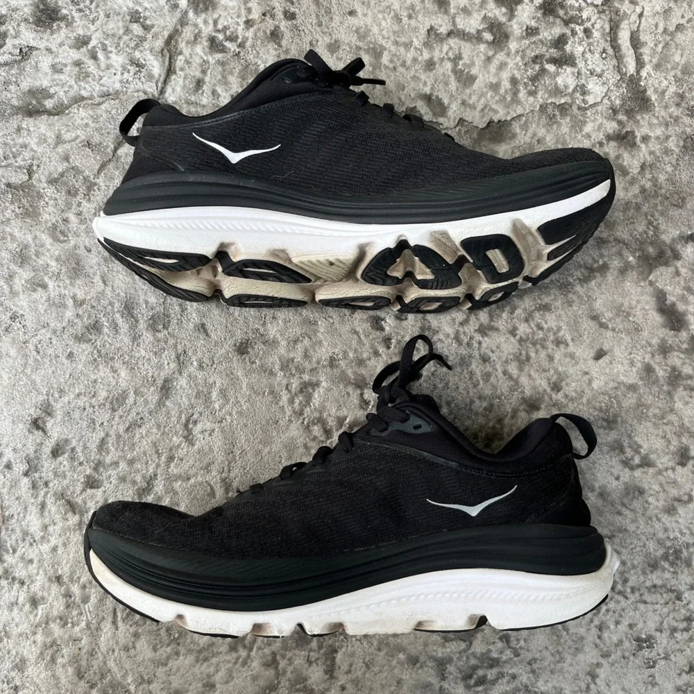 Hoka Gaviota 5 Womens Running Shoes Black White 1134235 BWHT Size 9B Stability